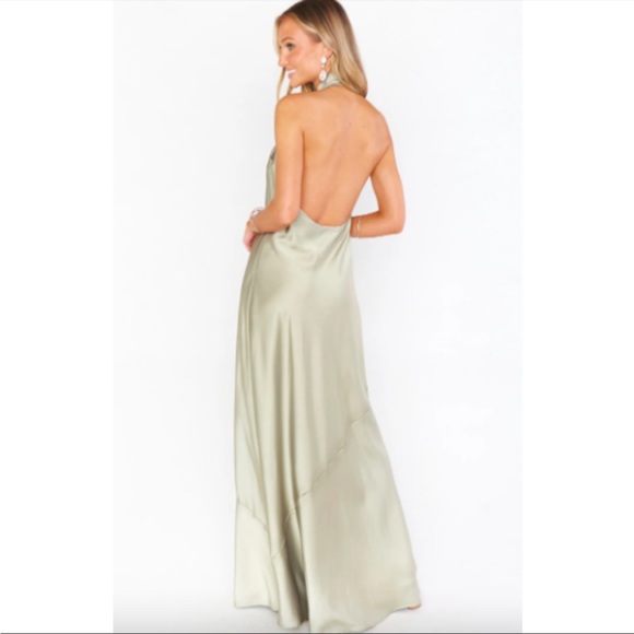 SHOW ME YOUR MUMU Jasmine Halter Sage Green Maxi Dress Sz XXS - Picture 2 of 11